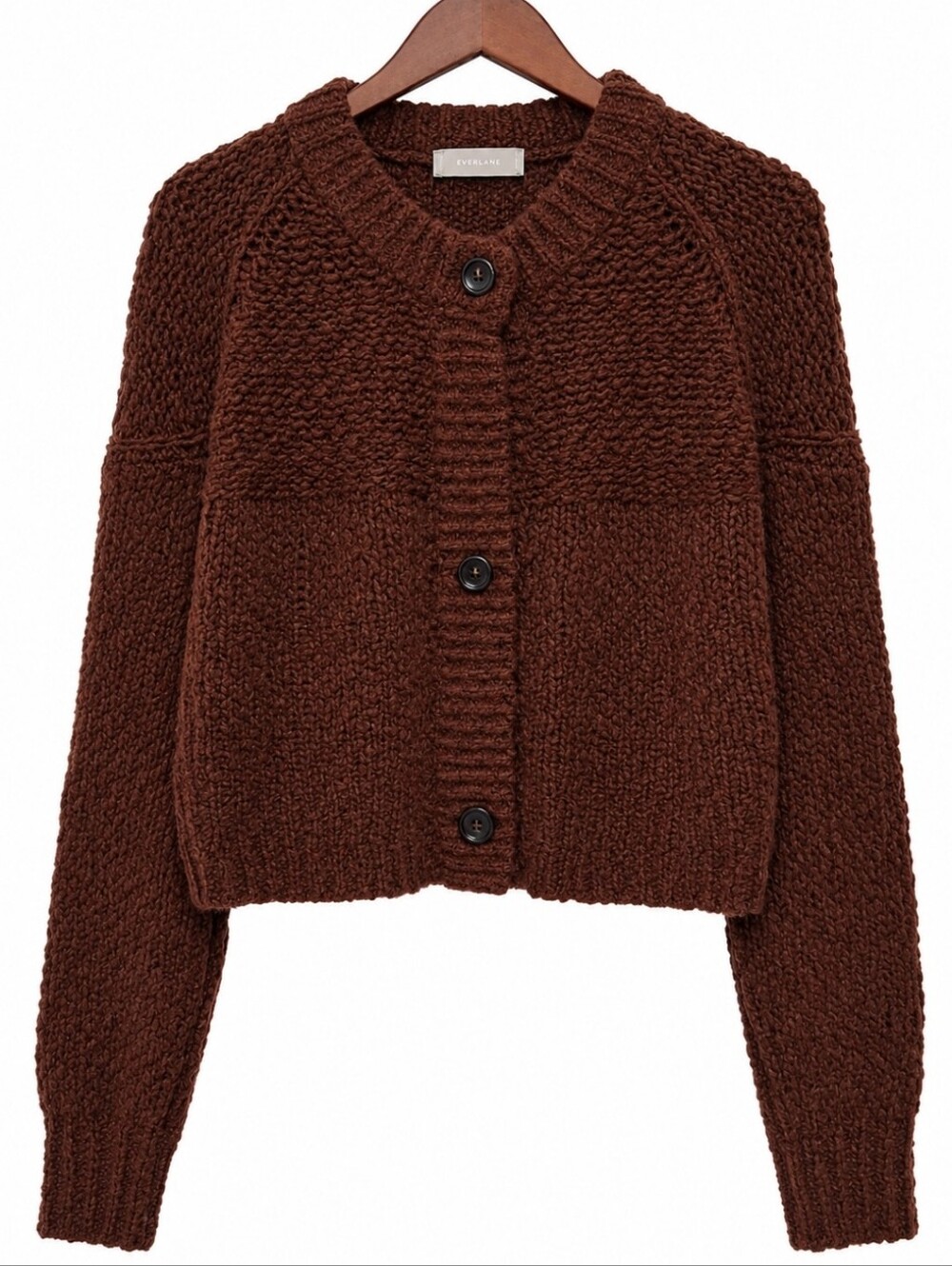 Everlane womens medium alpaca wool soft cardigan sweater rust brown camel